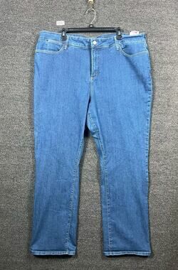 NYDJ Plus Not Your Daughter Straight Leg Jeans High Rise Women's Size 22W Blue